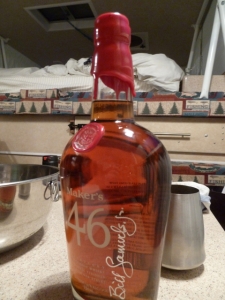The Maker's Mark 46 bottle that Karen had hand-dipped into the signature red wax. It didn't last long.